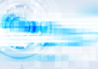 Blue hi-tech background with glowing stripes