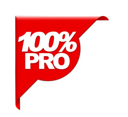 professionnel 100 pour 100 pro sur bannière rouge