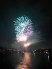 August Nationalday Basel Switzerland Fireworks Wettsteinbridge 2