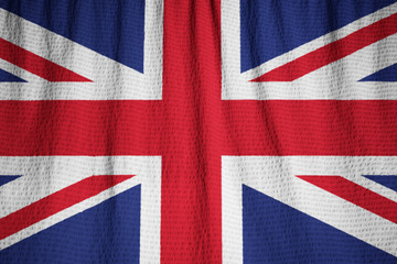Fototapeta premium Closeup of Ruffled United Kingdom Flag, United Kingdom Flag Blow