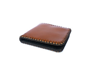Brown Wallet leather on isolated