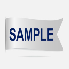Sample label, silver ribbon badge