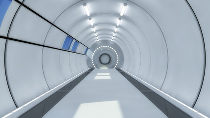 Futuristic hall alien spaceship