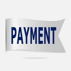 Payment label, silver ribbon badge