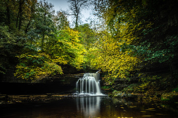 West Burton waterfall in autumn