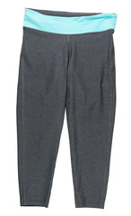 Blue and gray women's athletic pants on white