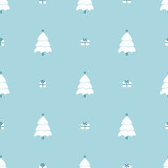 Fototapeta na wymiar Christmas pattern, seamless design. Merry card decorat