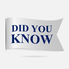 Did you know label, silver ribbon badge