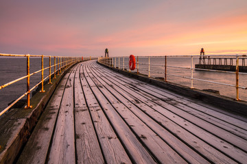 Whitby pier sunrise
