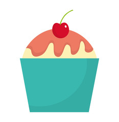 delicious sweet cupcake icon vector illustration design