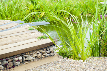 Tranquil garden landscape