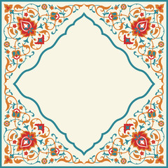 Ornate vintage frame in Arabian style - 121655414
