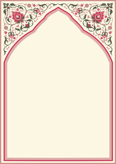 Traditional arabic floral frame - 121655428