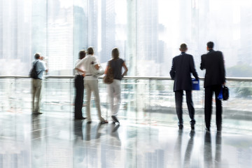 group of business people in the street