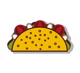 delicious mexican burrito fast food icon vector illustration design