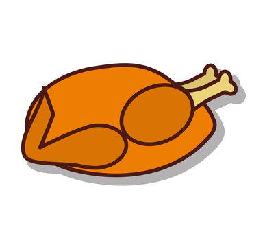 delicious chicken broast icon vector illustration design