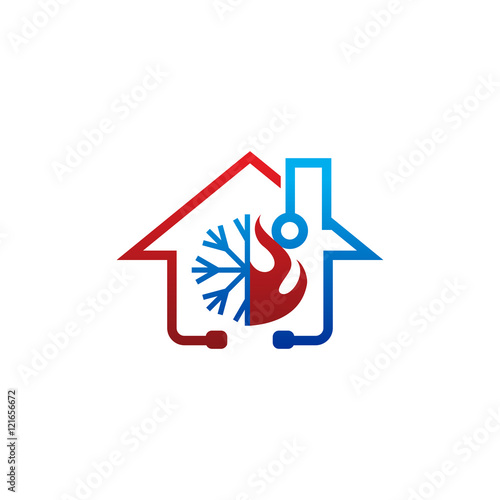 "Climate Doctor HVAC Logo Icon" Stock image and royaltyfree vector