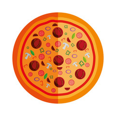 delicious pizza fast food icon vector illustration design