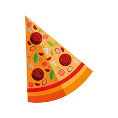 delicious pizza fast food icon vector illustration design