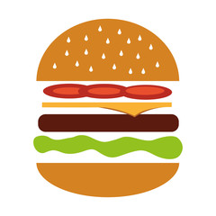 delicious hamburger fast food icon vector illustration design