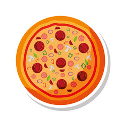 delicious pizza fast food icon vector illustration design