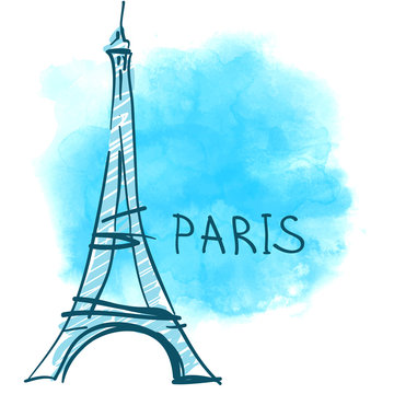 World famous landmark series: Eiffel Tower, Paris, France.