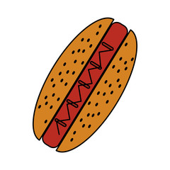 delicious hot dog fast food icon vector illustration design