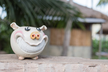 The statue of a pig in Asia.