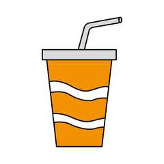 soda drink glass with straw vector illustration design