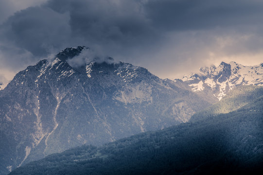 mountain scenery, mountains of Valle d'Aosta, Italian Alps.