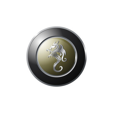 Metalic Dragon Emblem Logo