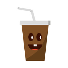 soda drink glass with straw vector illustration design
