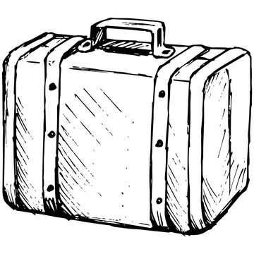 Suitcase Travel. Vector illustration, doodle style