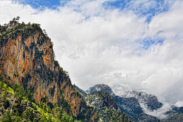 Fototapeta na wymiar Beautiful mountains with clouds after rain, Turkey