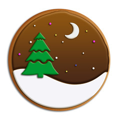 Christmas cookies isolated on white.