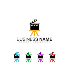 Film Slate Logo Vector Image Icon