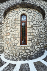 Apse stone church on the island of Lefkada.