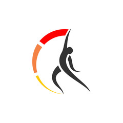 Simple Fitness Line Logo Vector Image Icon