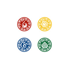 Four Element Logo Vector Image Icon