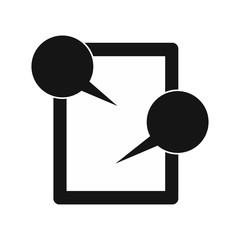 Tablet chatting icon in simple style on a white background vector illustration