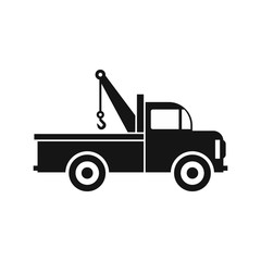 Car towing truck icon in flat style icon in simple style on a white background vector illustration