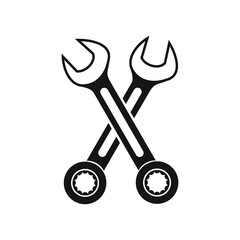 Crossed spanners icon in simple style on a white background vector illustration