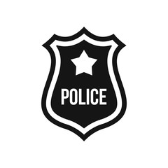 Police badge icon in simple style on a white background vector illustration