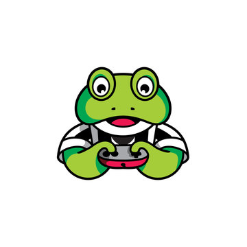 Gamers Frog Character Illustration Logo Vector Image