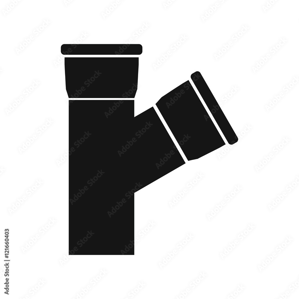 Poster Plastic pipe connection icon in simple style on a white background vector illustration