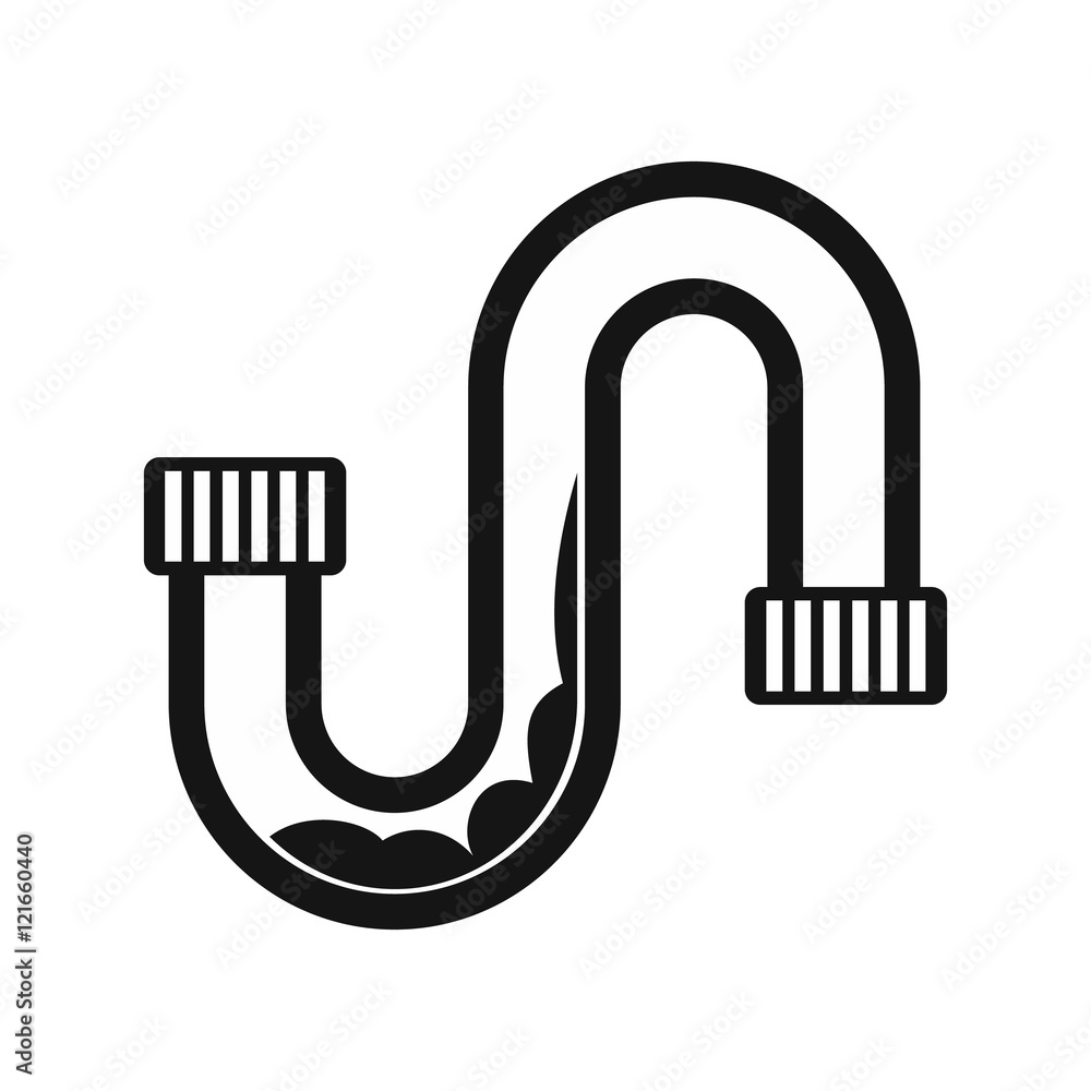 Aufkleber clog in the pipe icon in simple style on a white background vector illustration