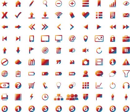 100 Icons Web Gradient Rainbow