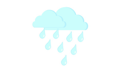Icon clouds and raindrops