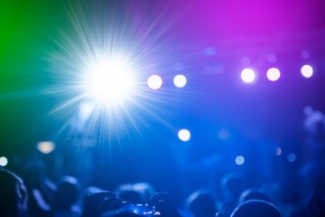 enthusiastic crowd of people at live concert