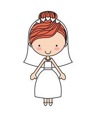 cute wife character isolated icon vector illustration design